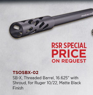 Tactical Solutions, SB-X, Threaded Barrel, 16.625" With Shroud, For Ruger 10/22, Matte Black Finish