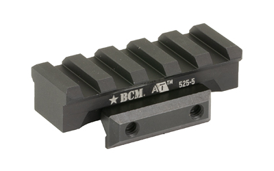 Bravo Company A/T 525-5 Optic Riser Fits Picatinny 2.125" Long 0.525" Height Anodized Finish Black BCM-OR-AT-525-5