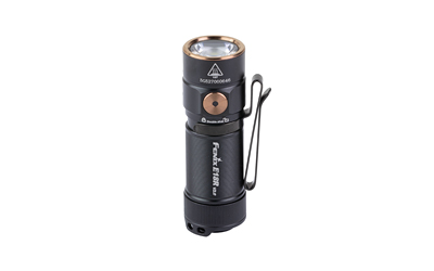 FENIX E18R V2 Flashlight White LED 1 200 Lumens 2.64" Long Anodized Finish Black Includes Rechargeable 16340 and USB Typ