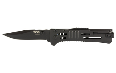 SOG Knives & Tools SlimJim 3.18" Folding Knife Clip Point Straight Edge Bead Blasted Stainless Steel Handle AUS 8 Steel